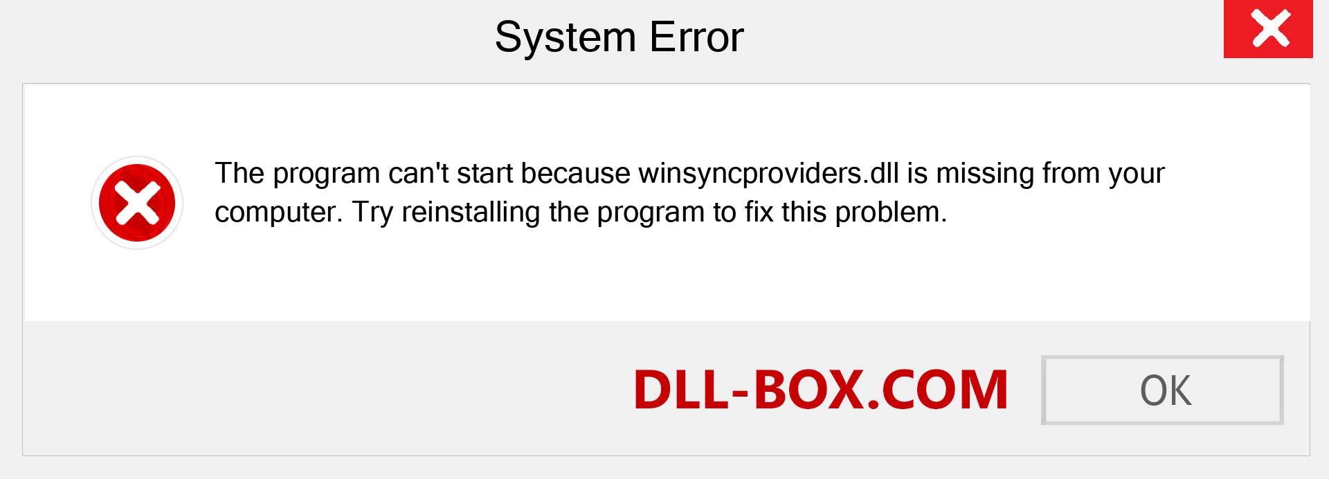  winsyncproviders.dll file is missing?. Download for Windows 7, 8, 10 - Fix  winsyncproviders dll Missing Error on Windows, photos, images