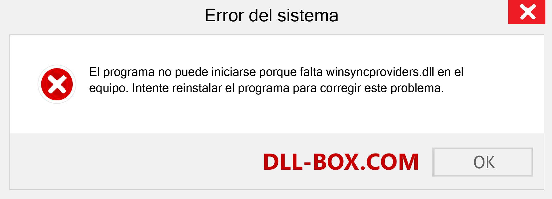 ¿Falta el archivo winsyncproviders.dll ?. Descargar para Windows 7, 8, 10 - Corregir winsyncproviders dll Missing Error en Windows, fotos, imágenes